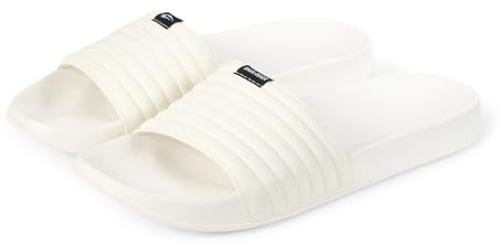 SMILODOX badtofflor herr dam Riever Flip Flops – halkfria badskor, tofflor tofflor tofflor sandaler med quiltade sömmar badtofflor för strand, inomhus, utomhus, kräm, 37 EU