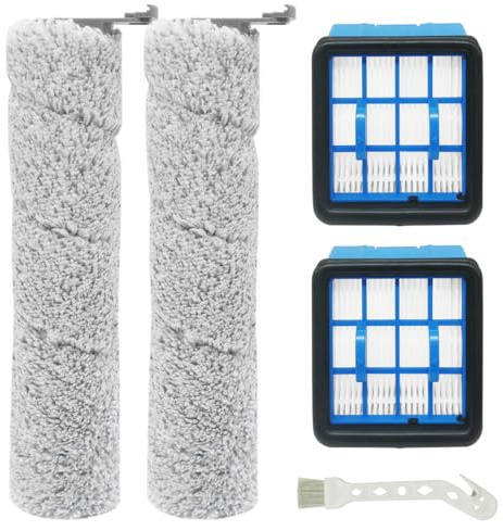 HomeTimes Ersatzteile für BISSELL CrossWave OmniForce Kabelloser Nass- und Trockensauger Bürstenwalze und Staubsaugerfilter 3912N (2+2)