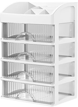 Tour de Rangement à 4 Tiroirs Transparents | Boîte pour Bijoux et Cosmétiques | Organiseur