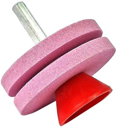 HERO Schleifstein Rasenmäherschärfer Messerschärfer Rasenmähermesser für Bohrmaschinen Doppel Schärfer für Rasenmäher Bohrmessern, Mähern, Sichelmessern, Rotofräsen, Messer (Rosa (Mittelschliff))