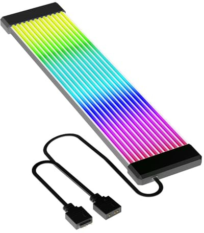 Câble D'extension d'alimentation RVB, Câble d'alimentation de Carte Mère ARGB, Câble d'alimentation synchronisé 5 V 3 Broches avec Tube en Silicone (X12 Wide (pour câble 24