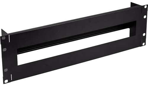 InLine 19106B - Regleta con interruptor (19, 3U, con carril), color negro