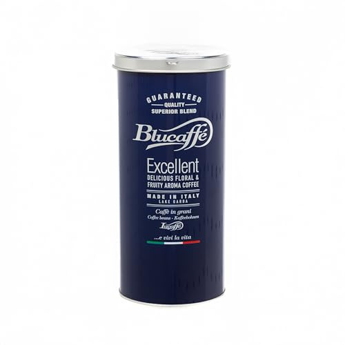 Lucaffé - boîte à café grain Blucaffè, 500 Gr | grain de café pour expresso machine a cafe grain | Torréfaction moyenne | Goût fruité et fleuri, crémeux | Arôme intense et persistant