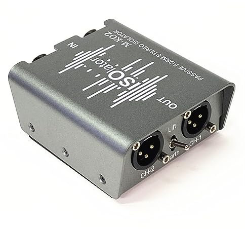 Kdouehg 1 PCS Passive Dual 6.35mm to XLR Audio Stereo Signal Isolator 2 in 2 Out Eliminator Box Plastic+Metal As Shown for DJ Mixer