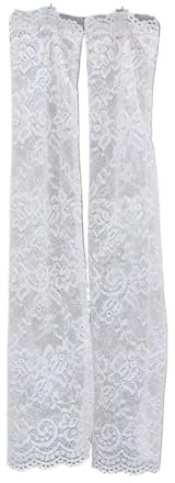 PPQIRU Manicotti con Protezione Solare 2 Paia di Maniche estive in Pizzo da Donna, Lunghe e Coperte, Guanti Senza Dita, Elastici Anti-scottature, Maniche da Polso(White)