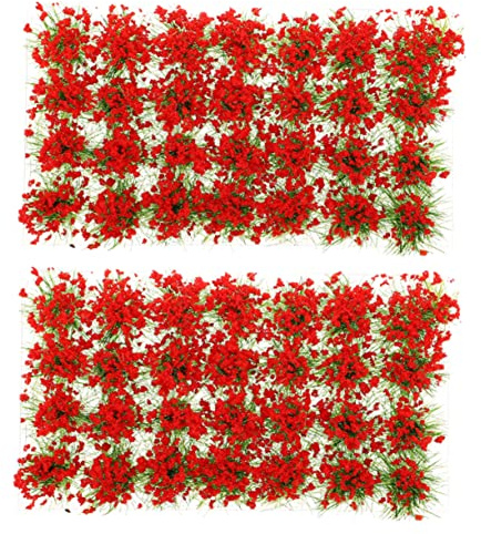LIFKOME 2 Boîtes de Touffes d'herbe et Fleurs Miniatures pour Modélisme, Détails Réalistes, Format Miniature, Décoration de Maquettes Architecturales et Paysages DIY