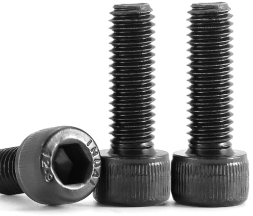 100 tornillos M3x10, tapa del cilindro Tornillo M3, tornillos cilíndricos con cabeza hexagonal M3x10, tornillos de cabeza plana (negros).