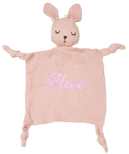 PSUNEY Individuelle Sicherheitsdecke, Personalisierte Schnuffeltuch Baby, Babydecke mit Namen für Junge und Mädchen, Baby Geburt Taufe Geschenk