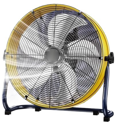Heavy Duty 4 Speed Industrial Drum Floor Fan High Velocity Metal Outdoor Standing Fan for Patios Garage Warehouse Basement (17in) Commercial Cooling Solution