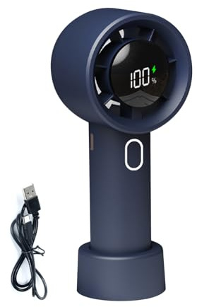 Small Handheld Fan - Portable Cooling Fan with Rechargeable Battery and Digital Display, 100-Speed Adjustable Airflow, Compact Cool Gadget for Home, Outdoor, Camping, Travel, and Road Trips