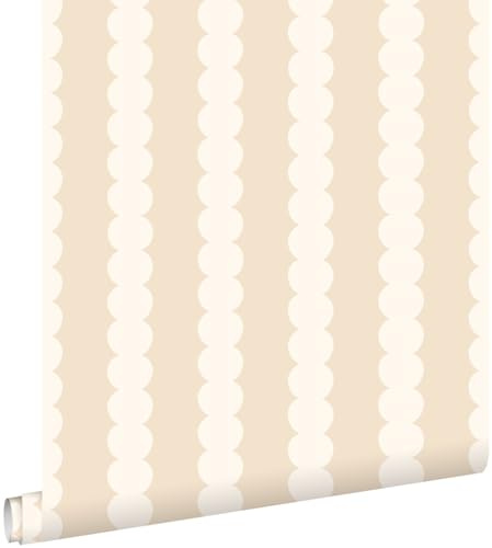 papier peint dessin graphique beige 0.53 x 10.05 m - ESTAhome