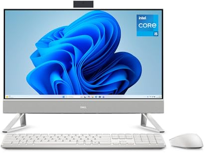 Dell 24 Ordinateur de Bureau Tout-en-Un EC24250, FHD, Intel Core i5-1334U | FHD Display, Intel UHD Graphics, Windows 11 Home, Wi‑Fi 6E, Dolby Atmos