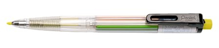 Pentel PH158ST1 Druckbuntstift, 8 bunte Schreib- und Zeichenfarben in einem Stift, transparente Gehäuse, nachfüllbar, 2,0mm Strich, 1 Stück