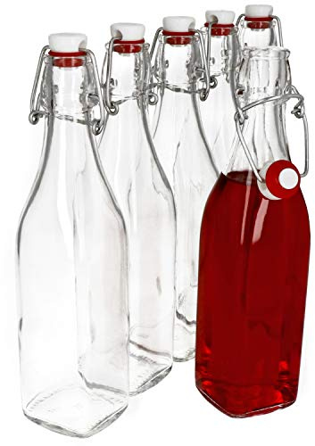 6er Set Glasflaschen Serie Swing mit Bügelverschluss 0,50 Liter
