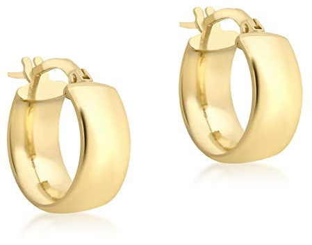Carissima Gold Damen 14 mm Band Creole Ohrringe 9k (375) Gold
