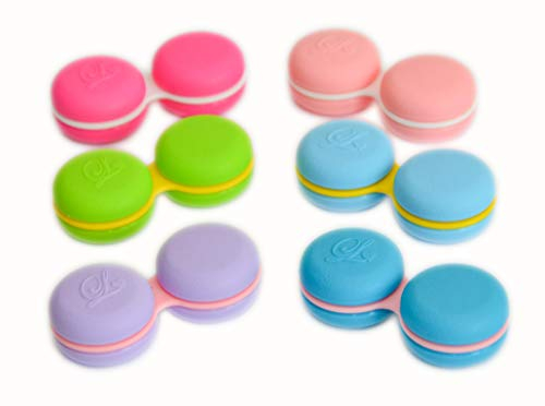 SPORTS WORLD VISION 3PC Green Macaroon Contact Lens Case | Compact, Portable & Leakproof Contact Lens Holder | Durable, Travel-Friendly Contact Lens Solution Box with Same Color Set