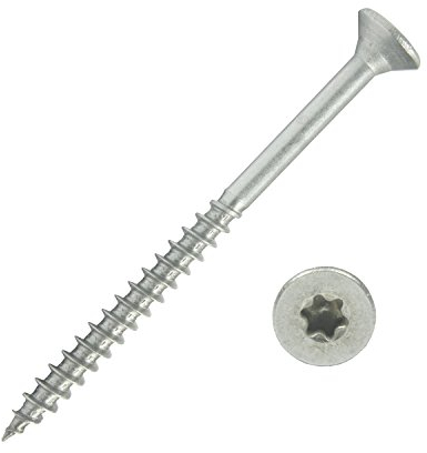 500 Stück Edelstahl-Schrauben 4,5x60 mm Teilgewinde Torx - Spanplattenschrauben mit Senkkopf - Holzschrauben/Holzbauschrauben - Werkstoff A2 VA V2A - Edelstahlschrauben/Universalschrauben TX20