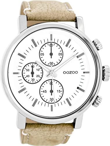Oozoo Herren Digital Quarz Uhr mit Leder Armband C8565