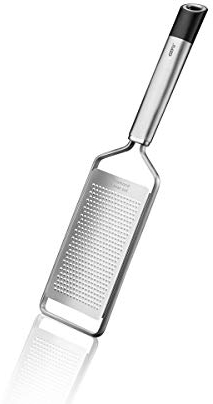 GEFU Feinreibe PRIMELINE mini, Edelstahl, DIAMOND LASER CUT, innengewölbte Reibfläche, Schutzkappe, ergonomischer Griff, ideal für Tischservice