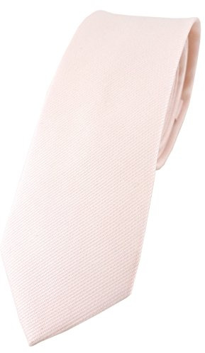 TigerTie schmale Designer Krawatte in einfarbig Uni - 100% Baumwolle - Krawattenbreite 6 cm