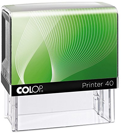 Colop Printer 40 Firmenstempel personalisiert, 59x23 mm, 6 Zeilen, Grün | Adress- & Firmenstempel mit Wunschtext – selbstfärbend mit XXL-Sichtfenster, Kissen austauschbar