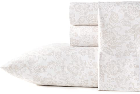 Stone Cottage - Twin Sheets, Cotton Percale Bedding Set, Crisp & Cool Home Decor (Mae, Twin)