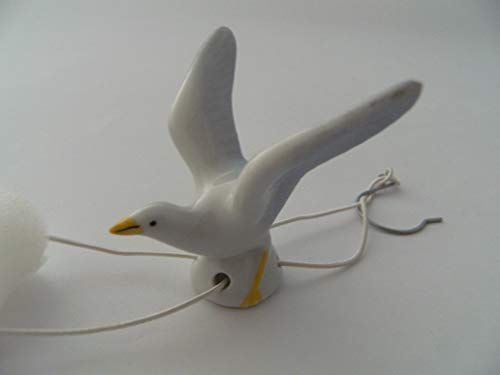 Lindner Porzellan Tropfenfänger Möwe, handbemalt, für Kaffee- oder Teekannen, Tier Möwen