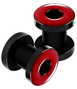 KJM FASHION 2 Stk Acrylic Schraube Black Fleischtunnel Piercing Schmuck