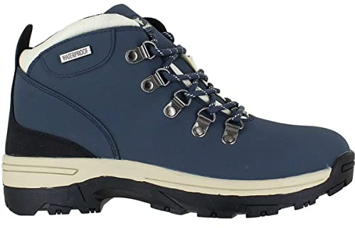 Womens Ladies Waterproof Genuine Leather Breathable Lace Up Memory Foam Hiking Outdoor Trekking Boots UK Sizes 3-8 (Blue, Numeric_7)