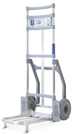 Vollmontierte EXPRESSO Alu Profi- Paketkarre zum Transport von Kartons / 120kg / pannensichere Räder/Klappbare Rohrschaufel L 42,5 x B 28,0 cm / AE82127042