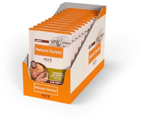 Nature's Variety Original No Grain - Paté para Gatos Adultos con Pollo con Ganso - Caja 12 x 70 g