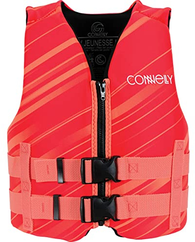 Connelly Coast Guard Approved Vest, Girls Youth Promo Neoprene Red - 55-75lbs