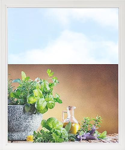 GRAZDesign Fensterfolie Blickdicht Sichtschutz, Sichtschutzfolie Fenster, Glastüren, Küche Küchenfenster, Milchglasfolie Bedruckt mit Motiv Kräuter 80x57cm
