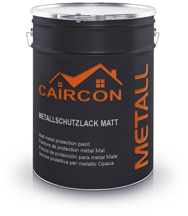 CAIRCON Metallschutzlack MATT 3in1 Metallfarbe Außen Rostschutzfarbe Silbergrau - 2,5L