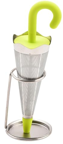 Tea Infuser, Umbrella Stainless Steel Tea Infuser, Reusable Umbrella Tea Infuser, With Drip Tray Hangs on Teacups, Loose Tea Steeper for Tea Cups, Mugs and Teapots (A)