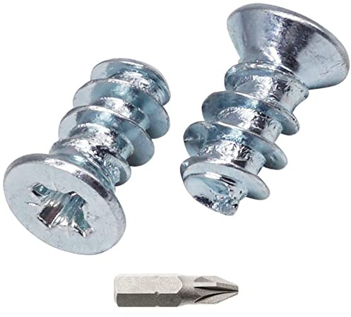 SKIR'CO (50 piezas) Tornillos europeos galvanizados 6,3 x 13 mm, tornillos para guías de cajones, cabeza plana avellanada, tornillos para bisagras