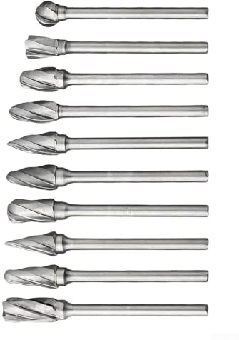 Zoegneer Hartmetall-Frässtift-Set, Aluma-Schnitt, Hartmetall-Frässtifte für Schneideisen, Schleifer, Metall, Schnitzen, Polieren, Gravieren, Bohren, 10 Stück