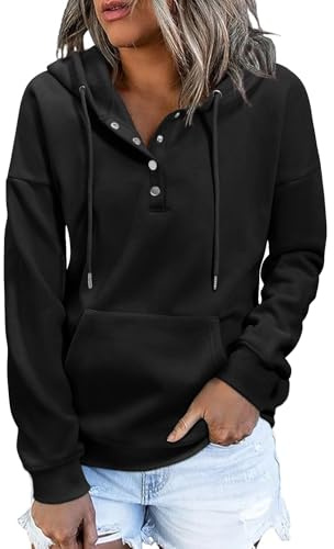 heekpek Sweats à Capuche pour Femmes Sweatshirts Chauds à Manches Longues Hauts Polaires Décontractés avec Poches pour l'Automne et l'hiver