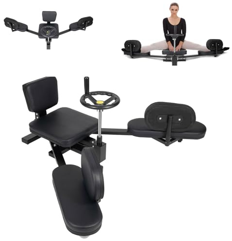 ACROSSPART Écarteur de jambes - Avec dossier réglable et rembourrage - Étirement des jambes à 200 ° - Longueur dépliée : 1,6 m - Entraîneur mécanique pour les jambes - Appareil de spagat en métal