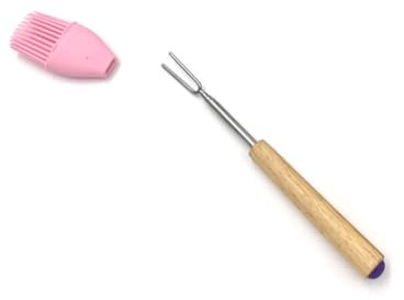 Wisafory 6 Stück Fonduegabeln mit Holzgriff Edelstahl Grillgabel Käsefondue-Gabeln Fondue Forks Fonduebesteck für Obst, Gemüse, Marshmallows, Käse, Schokolade, Fondue, Braten, Fleisch Lila