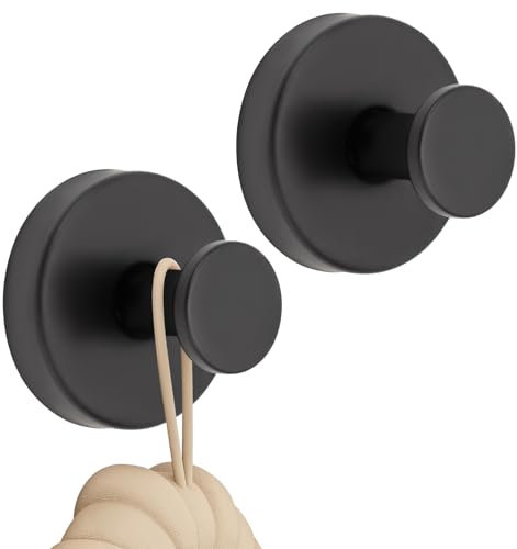 2PCS Stainless Steel Suction Hooks for Bathroom & Shower, Adhesive Suction Cup Hooks for Window & Kitchen