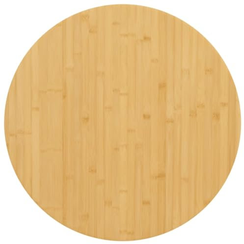 Iiaky Tischplatte Schreibtischplatte Table Top Gartentischplatte Tischplatte Ø60x4 cm Bambus