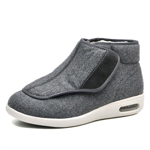 GYCS Scarpe Comode Uomo Terapeutiche per Diabetici Confortevole Sneakers Casual All'aperto Scarpe Ortopediche per Anziani Scarpe Diabetiche Accoglienti Invernali per Gonfie,Grigio,35EU
