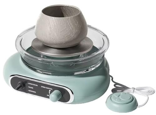 Mini tornio elettrico per ceramica, macchina per ceramica, strumenti per modellare l'argilla, kit per ceramica, con piastre da 12 cm e strumento per modellare, motore da 30 W, velocità di rotazione