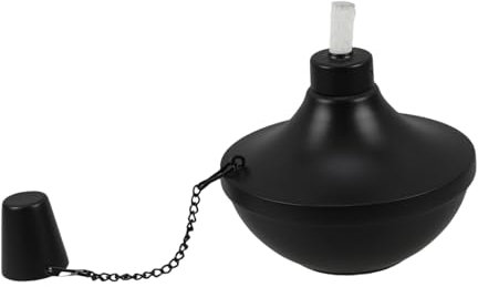 Yardwe Lámpara De Aceite Recargable Tiki De Mesa para Exteriores De Metal Mecha y Cubierta para Decoración De Patio y Luces De Mesa para Exteriores