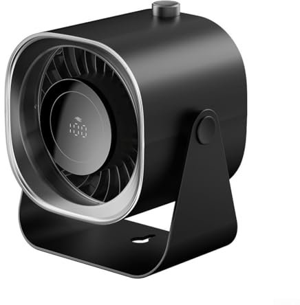 Ventilatore da scrivania, ricaricabile, con batteria da 5000 mAh, forte flusso d'aria, per casa, ufficio, camera da letto, biblioteca (nero)