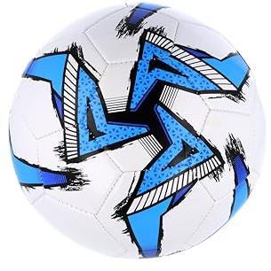 HENBRANDT Stitched Football in 6 Designs – Blue, Red, Yellow or White Contrast Decoration - Size 5 Standard Durable All-Weather Sports Ball for Training, Kickabouts and Playground Games