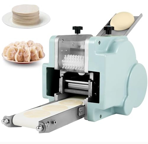 Electric Dumpling Skin Maker, Commercial Multifunctional Automatic Dumpling Wrapper Machine, 140W Wonton Wrapper Dough Maker, 60 Pieces Per Minute, with 8cm Round Mold, for Household Restaurant