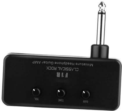 Yardwe Mini Amplificatore per Cuffie per Basso in Alluminio e Abs Amplificatore per Chitarra Elettrica Tascabile e Portatile per Uso Professionale e Personale