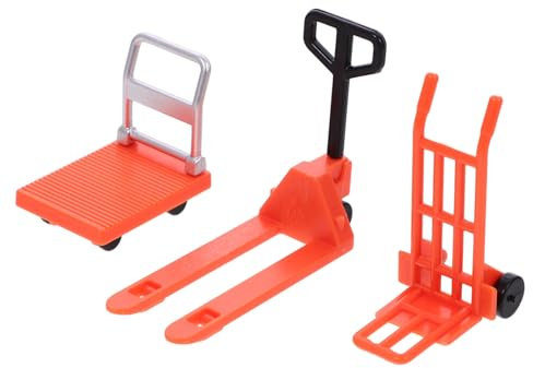 GALPADA Jouet Chariot Élévateur Miniature et Mini Transpalette Manuel pour Garçon et Filles, Petit Format Orange, Ensemble Pédagogique Ludique pour Éveil Préscolaire et Jeu Éducatif